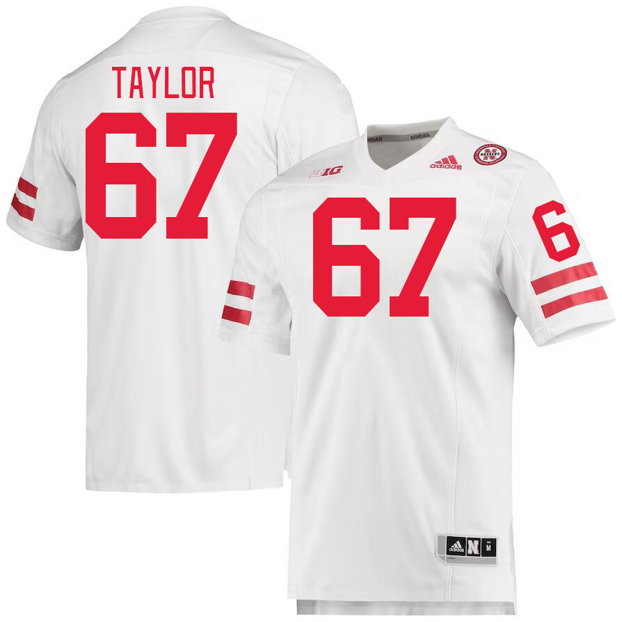 #67 Aaron Taylor Nebraska Cornhuskers Jerseys Football Stitched-White